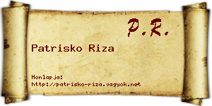 Patrisko Riza névjegykártya